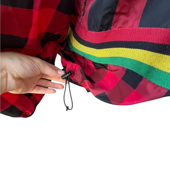 Palm Angels Buffalo Check Windbreaker Red Relaxed Athleisure Streetwear Mens XS - Picture 7 of 9